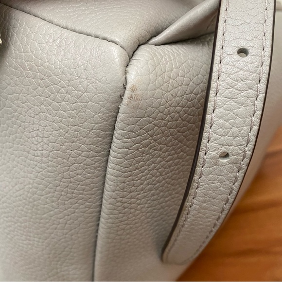 MICHAEL Michael Kors “Erin” Pearl Gray Pebbled Leather Medium Backpack - Picture 14 of 16